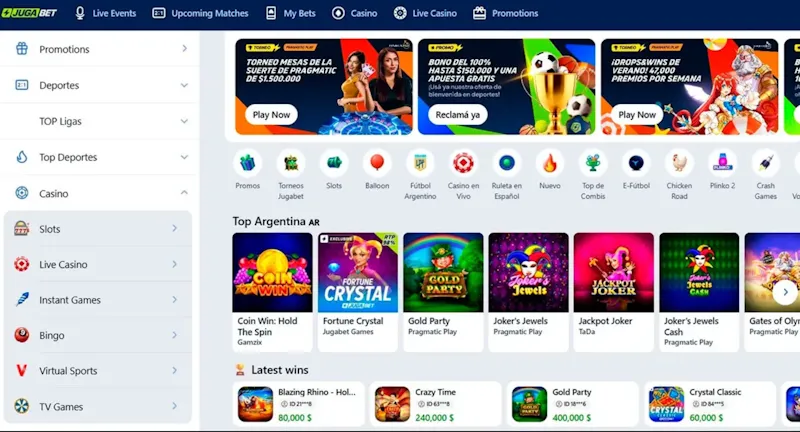 Jugabet Argentina — casino online nacido en Chile con expansión regional